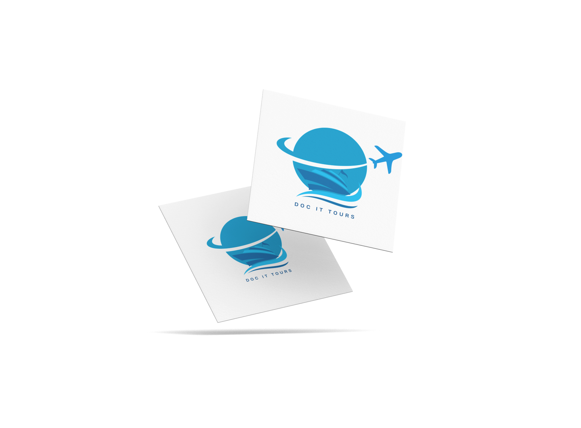 Doc It Tours — Branded Graphic · 01: Square business card pair