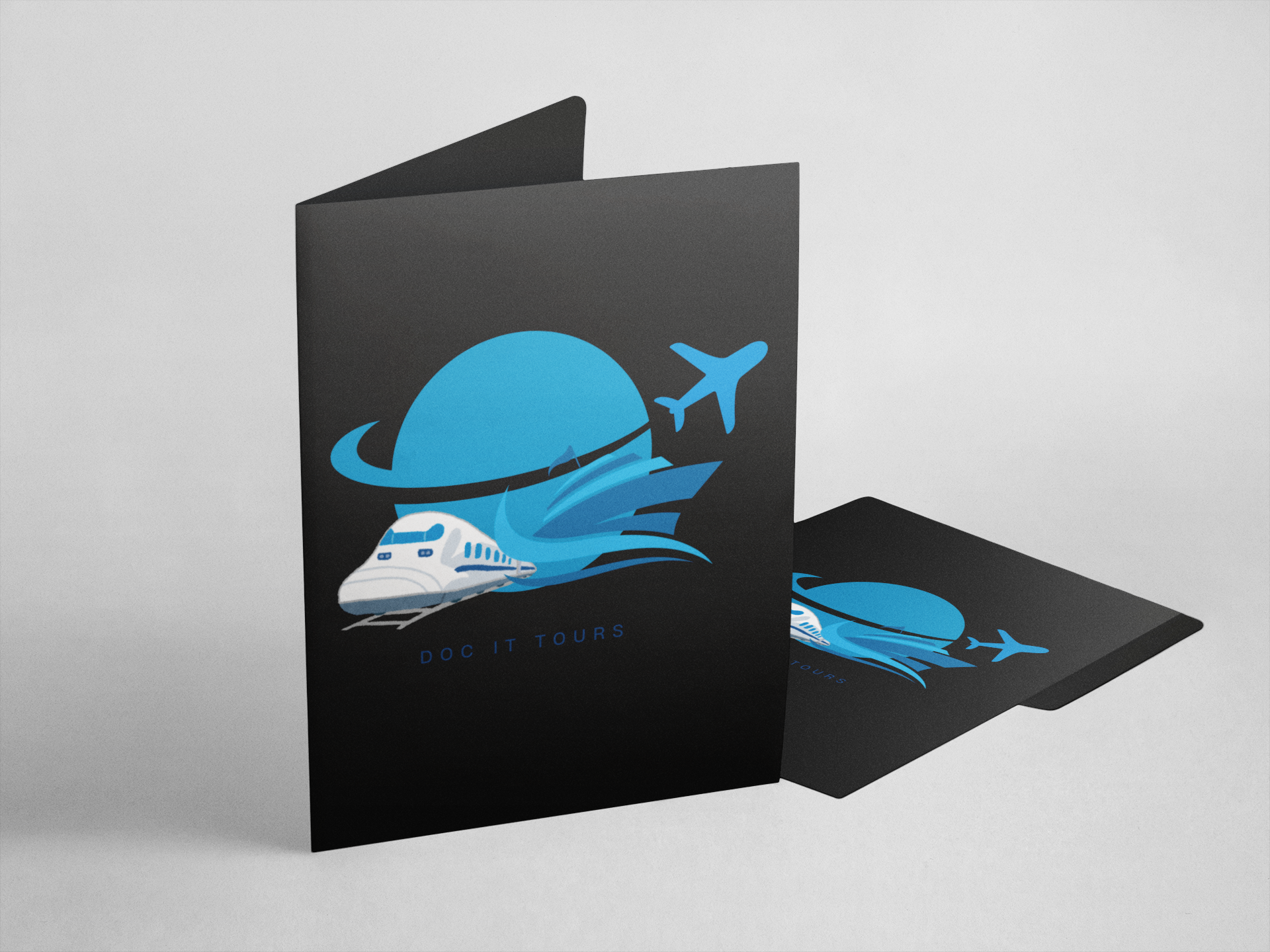 Doc It Tours — Branded Graphic · 02: Matte black presentation folder