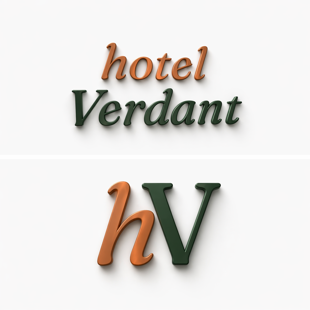 Hotel Verdant — Logo Design: Primary wordmark + hV monogram