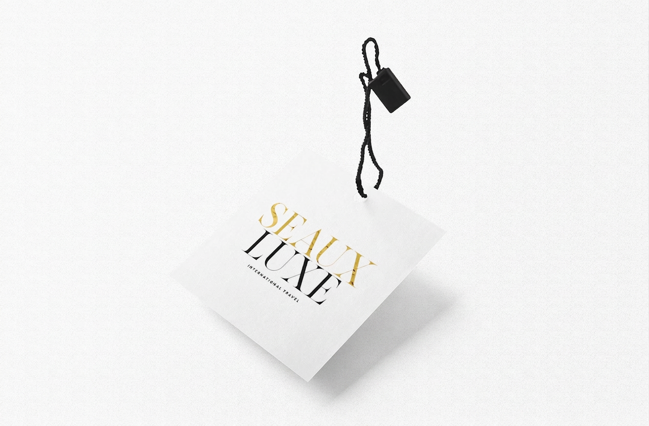 Seaux Luxe — Branded Graphic: Gold-foil hangtag application