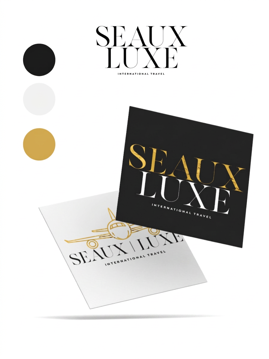 Seaux Luxe — Font & Color Pairing: Onyx black, ivory & antique gold